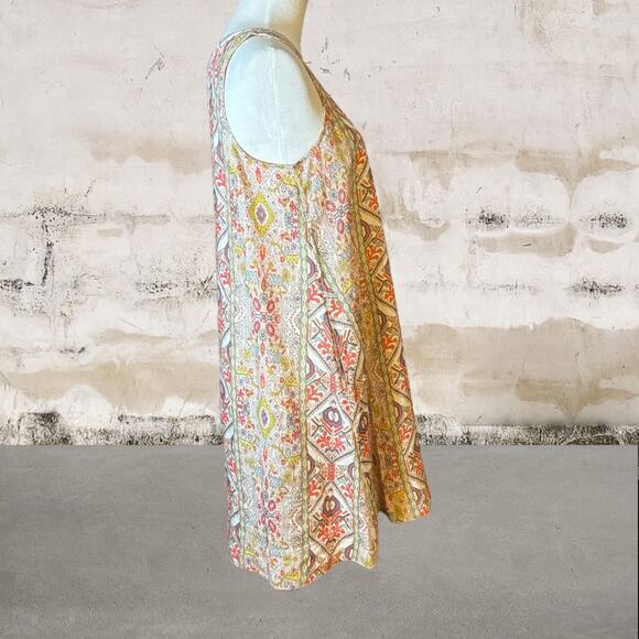 Rachel Zoe NWOT Trapeze Linen Aztec Design Dress With Pockets-Size Small - Picture 3 of 6